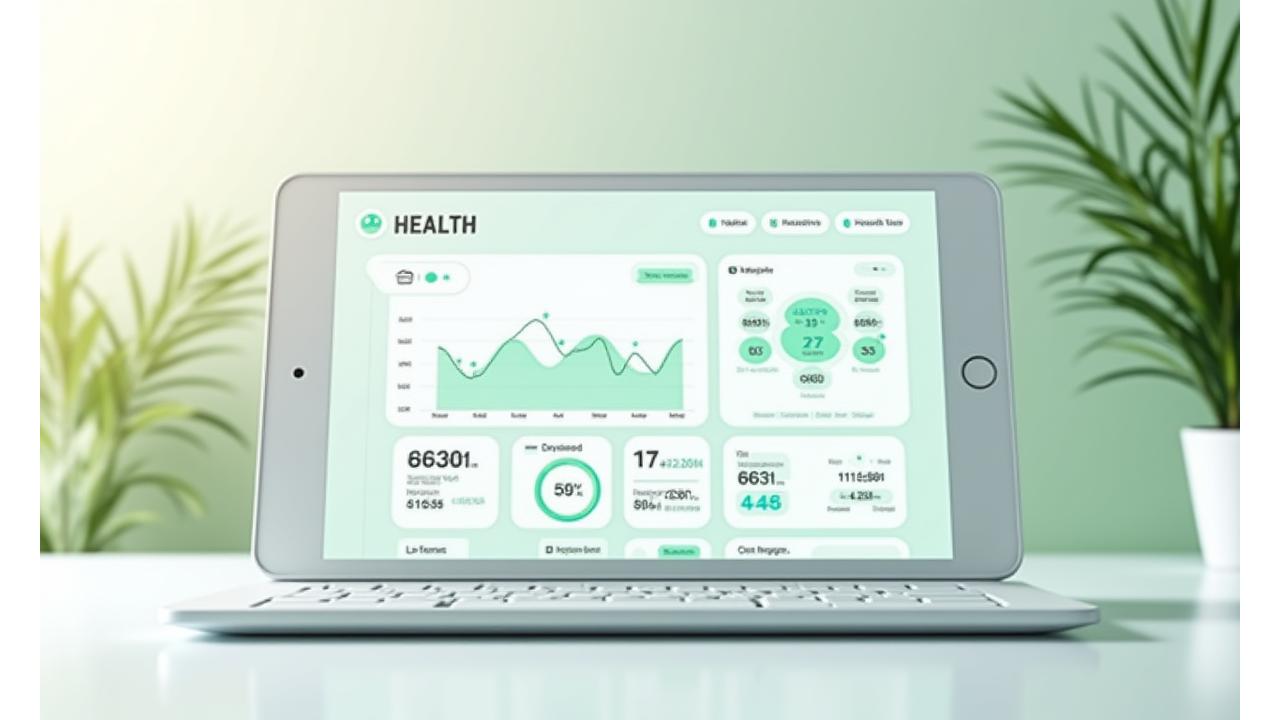 Náhľad interaktívneho dashboardu Štíhle Cesty zobrazujúci denný prehľad aktivity, spálených kalórií a vývoj hmotnosti s grafmi a mobilnou notifikáciou